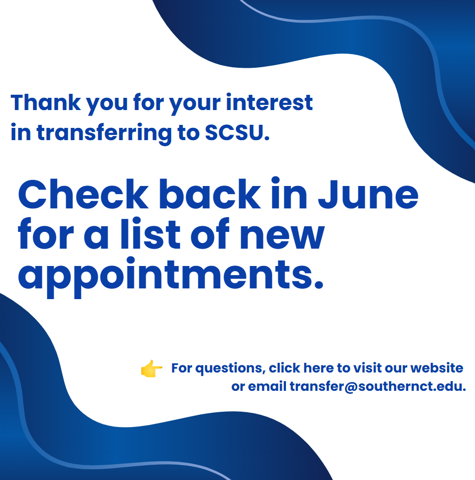 Check Back in June for New Appointments